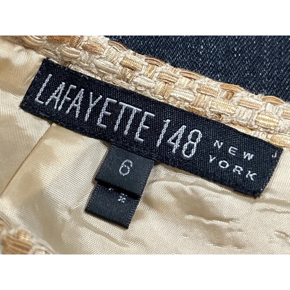 Women's Lafayette 148 New York Basket Weave woven skirt Sz 6 Beautiful - Picture 5 of 6